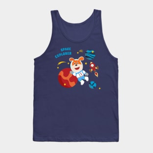 Space dog or astronaut in a space suit with cartoon style. Tank Top